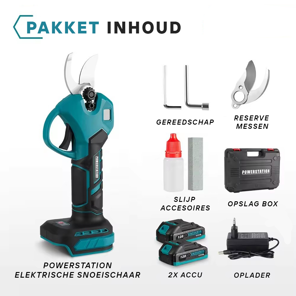 PowerStation Elektrische Snoeischaar met 1 Accu