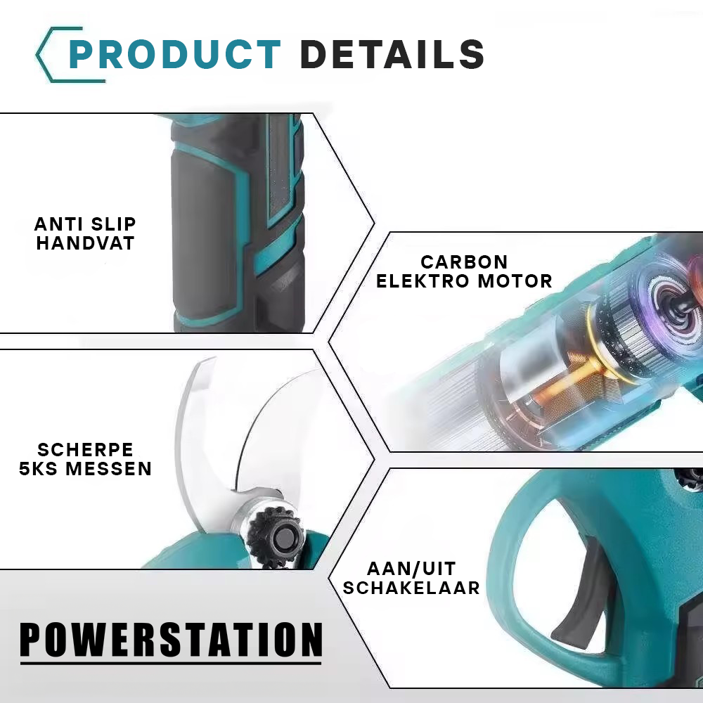 PowerStation Elektrische Snoeischaar met 1 Accu